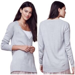 Aeropostale Tokyo Darling NWT Oversized Sweater Size XS Gray Knit V-neck Tunic